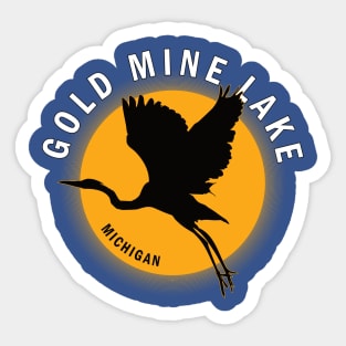 Gold Mine Lake in Michigan Heron Sunrise Sticker